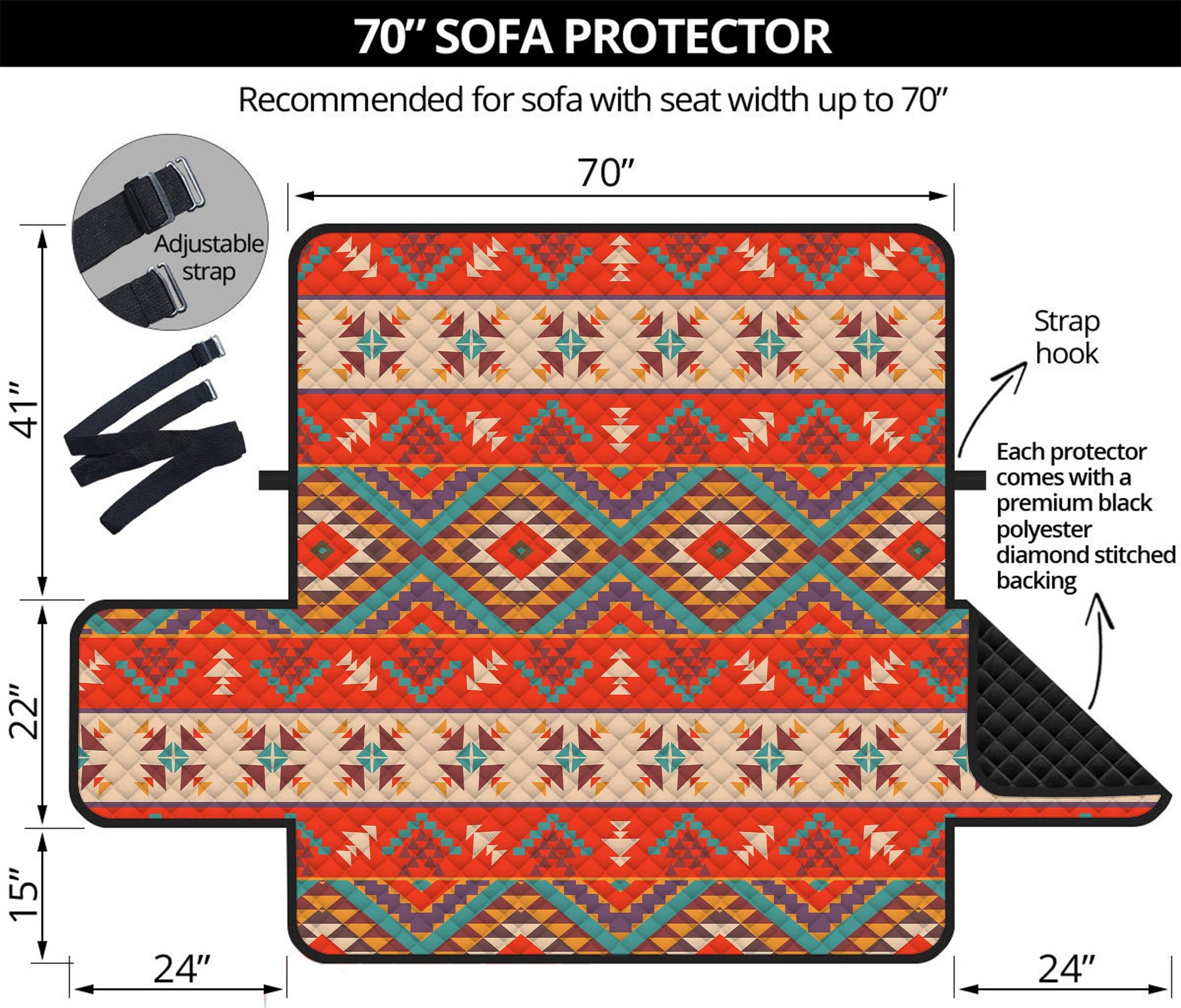 Geometric Native Navajo Print Sofa Protector