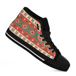 Geometric Native Pendleton Navajo Print Black High Top Shoes