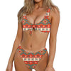 Geometric Native Pendleton Navajo Print Front Bow Tie Bikini