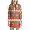 Geometric Native Pendleton Navajo Print Hoodie Dress