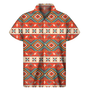 Geometric Native Pendleton Navajo Print Men's Short Sleeve Shirt