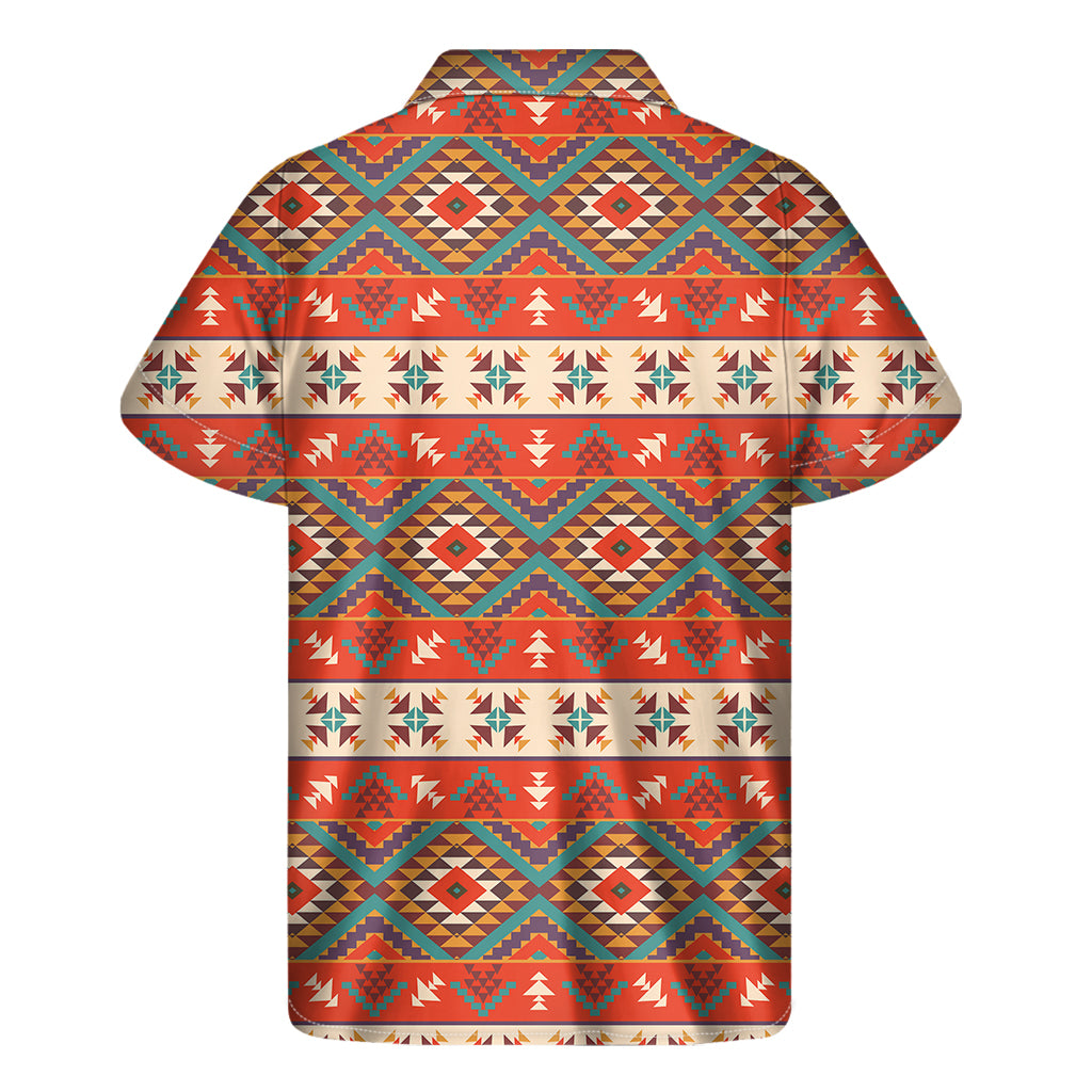 Geometric Native Pendleton Navajo Print Men's Short Sleeve Shirt