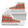 Geometric Native Navajo Print White High Top Sneakers