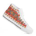 Geometric Native Pendleton Navajo Print White High Top Shoes