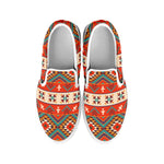 Geometric Native Pendleton Navajo Print White Slip On Shoes