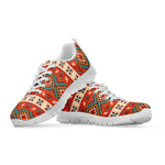 Geometric Native Pendleton Navajo Print White Sneakers