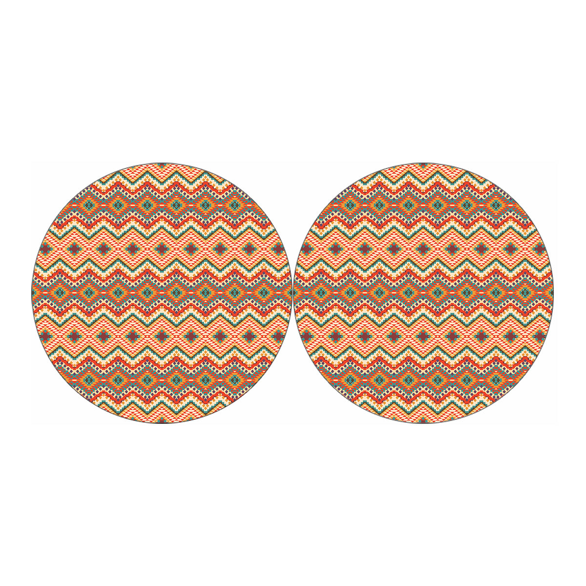 Geometric Navajo Pattern Print Car Coasters