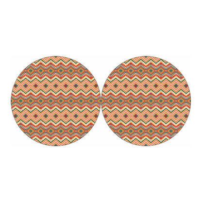 Geometric Navajo Pattern Print Car Coasters