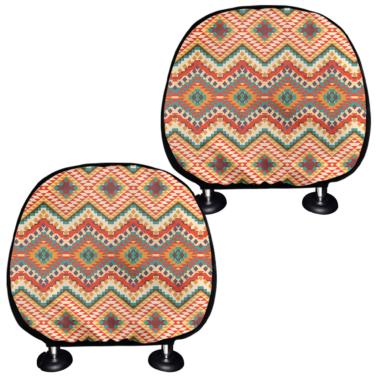Geometric Navajo Pattern Print Car Headrest Covers