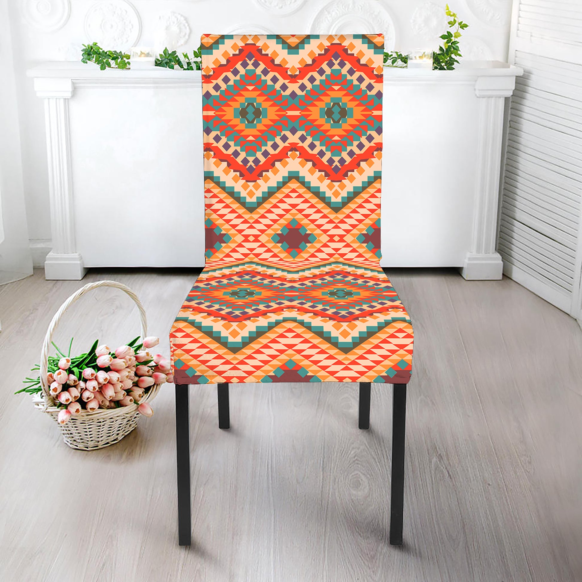 Geometric Navajo Pattern Print Dining Chair Slipcover