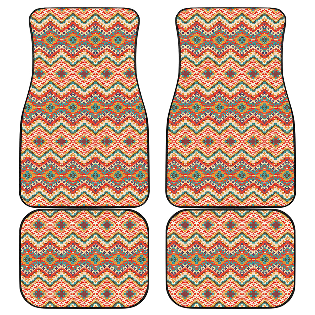 Geometric Navajo Pattern Print Front and Back Car Floor Mats