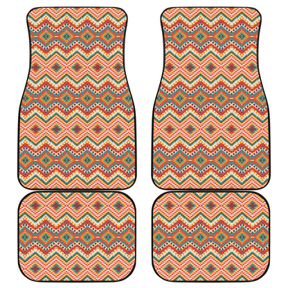Geometric Navajo Pattern Print Front and Back Car Floor Mats