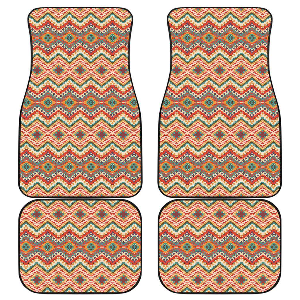 Geometric Navajo Pattern Print Front and Back Car Floor Mats