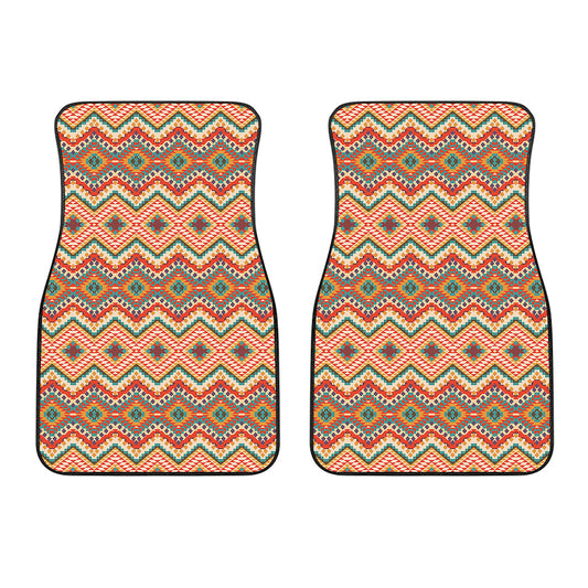 Geometric Navajo Pattern Print Front Car Floor Mats
