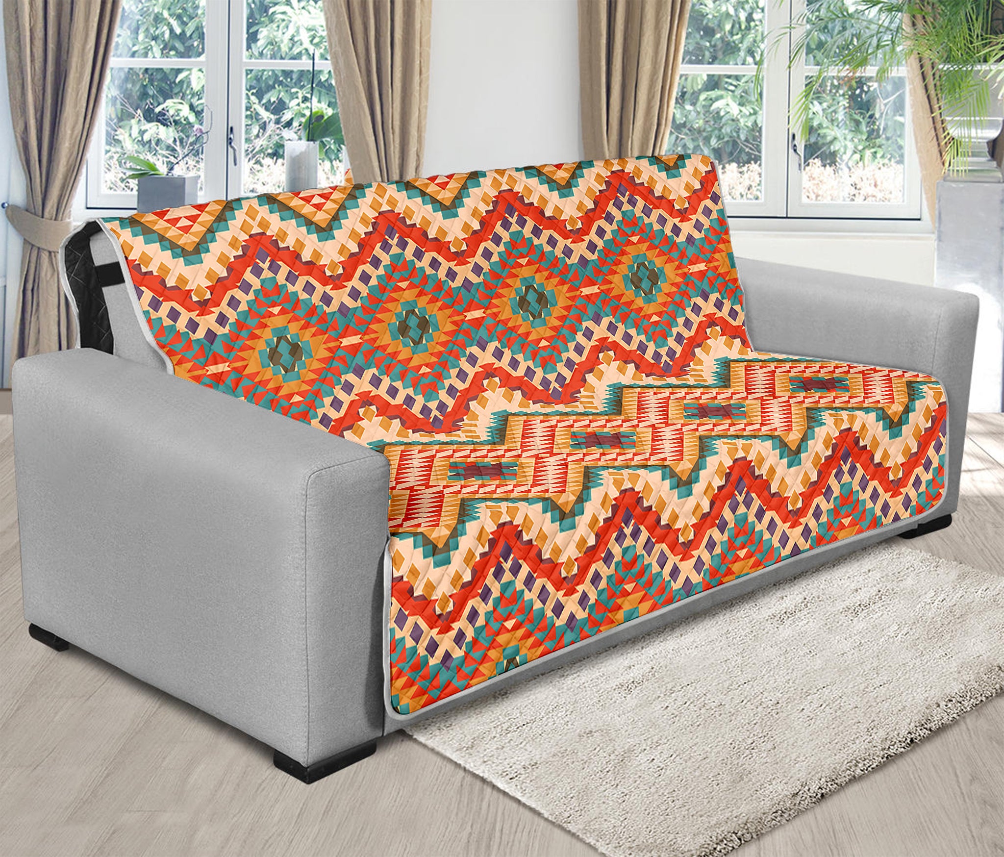 Geometric Navajo Pattern Print Futon Protector