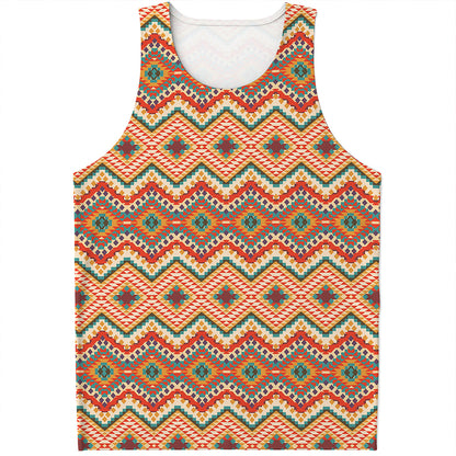 Geometric Navajo Pattern Print Men's Tank Top