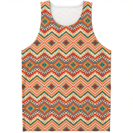 Geometric Navajo Pattern Print Men's Tank Top