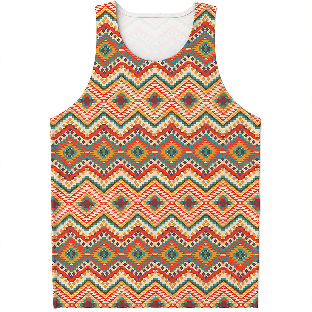 Geometric Navajo Pattern Print Men's Tank Top