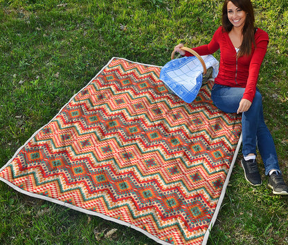 Geometric Navajo Pattern Print Quilt