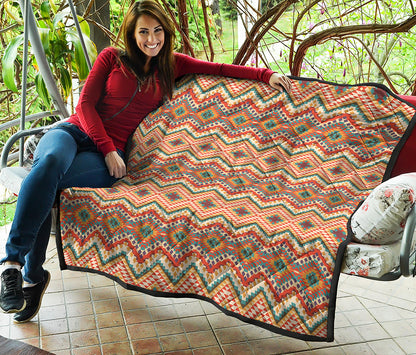 Geometric Navajo Pattern Print Quilt