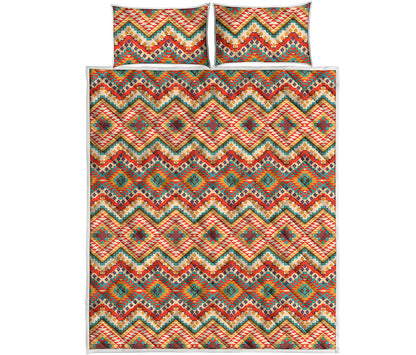 Geometric Navajo Pattern Print Quilt Bed Set