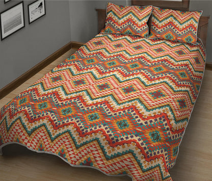 Geometric Navajo Pattern Print Quilt Bed Set