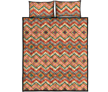 Geometric Navajo Pattern Print Quilt Bed Set