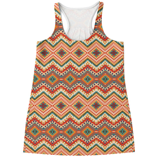Geometric Navajo Pattern Print Women's Racerback Tank Top