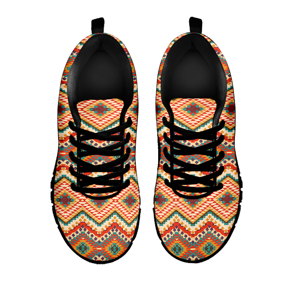 Geometric Pendleton Navajo Pattern Print Black Sneakers