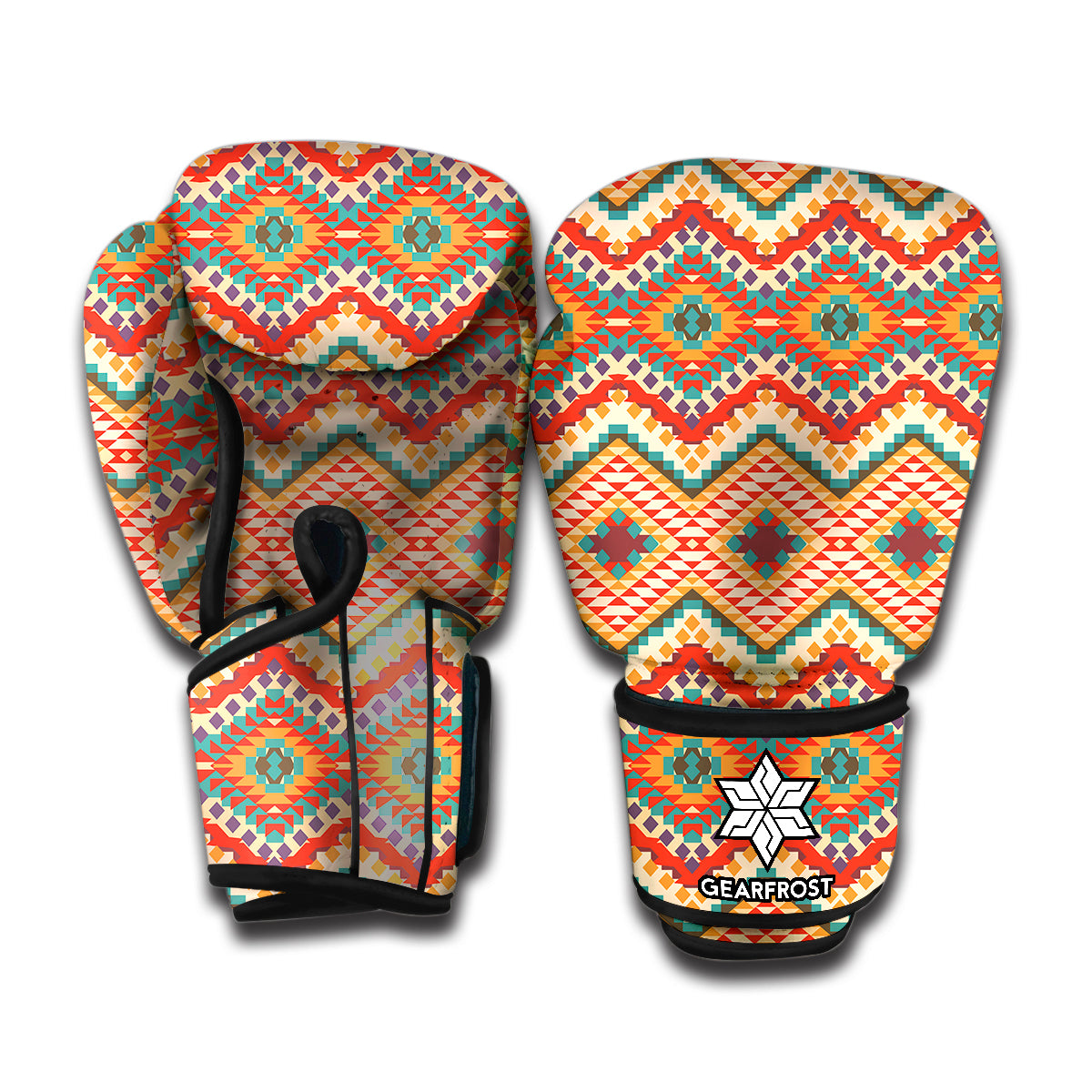 Geometric Pendleton Navajo Pattern Print Boxing Gloves