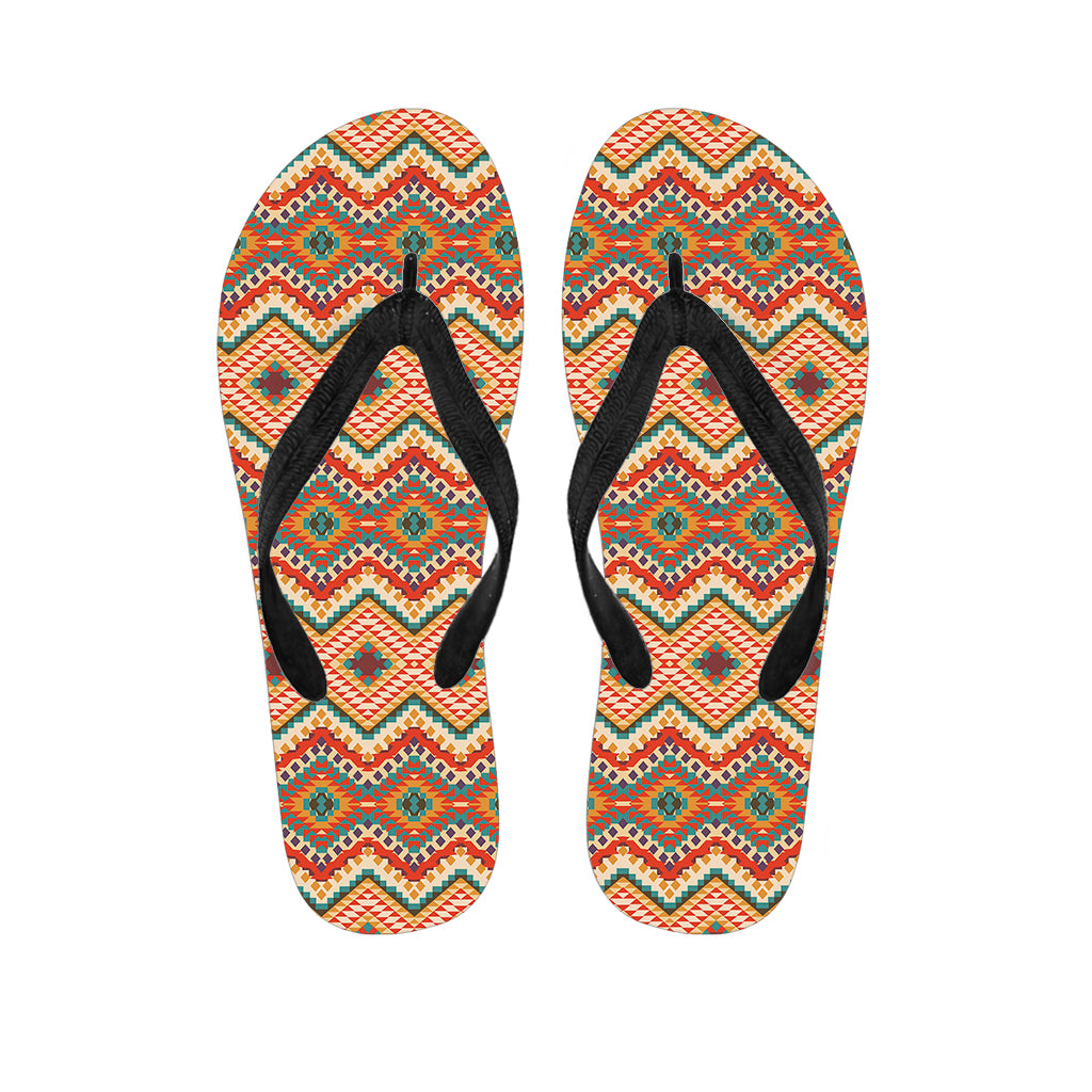 Geometric Pendleton Navajo Pattern Print Flip Flops