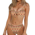 Geometric Navajo Pattern Print Front Bow Tie Bikini
