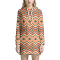 Geometric Navajo Pattern Print Pullover Hoodie Dress