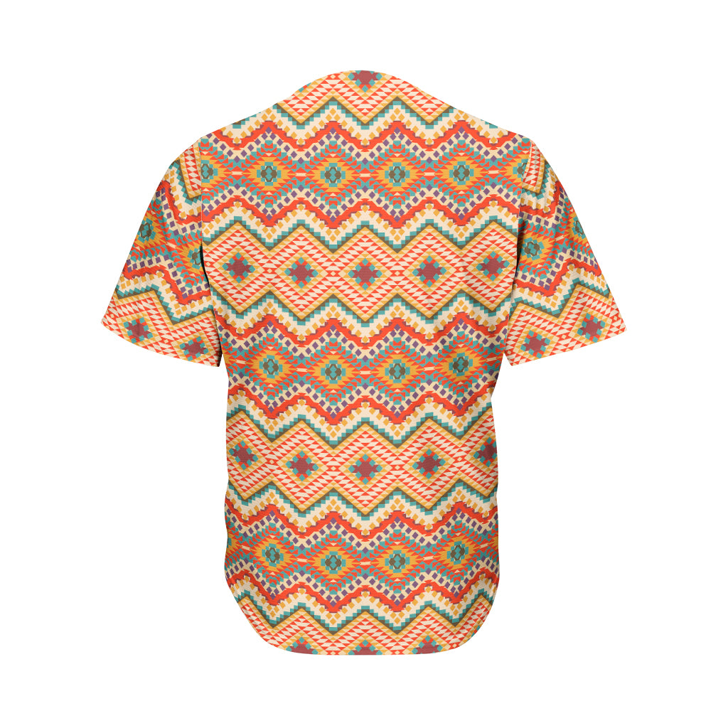 Geometric Pendleton Navajo Pattern Print Men's Baseball Jersey