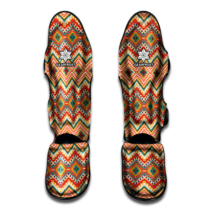 Geometric Pendleton Navajo Pattern Print Muay Thai Shin Guard