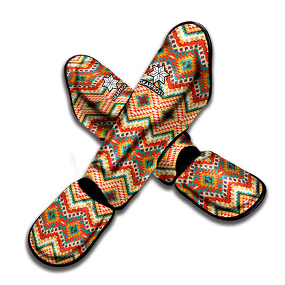 Geometric Pendleton Navajo Pattern Print Muay Thai Shin Guard