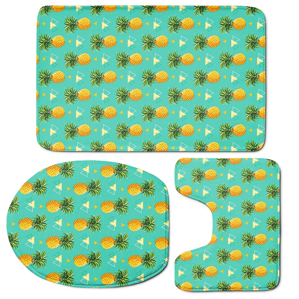 Geometric Pineapple Pattern Print 3 Piece Bath Mat Set