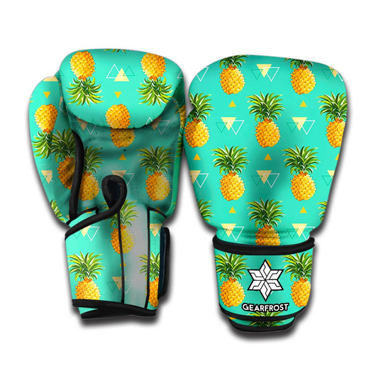 Geometric Pineapple Pattern Print Boxing Gloves