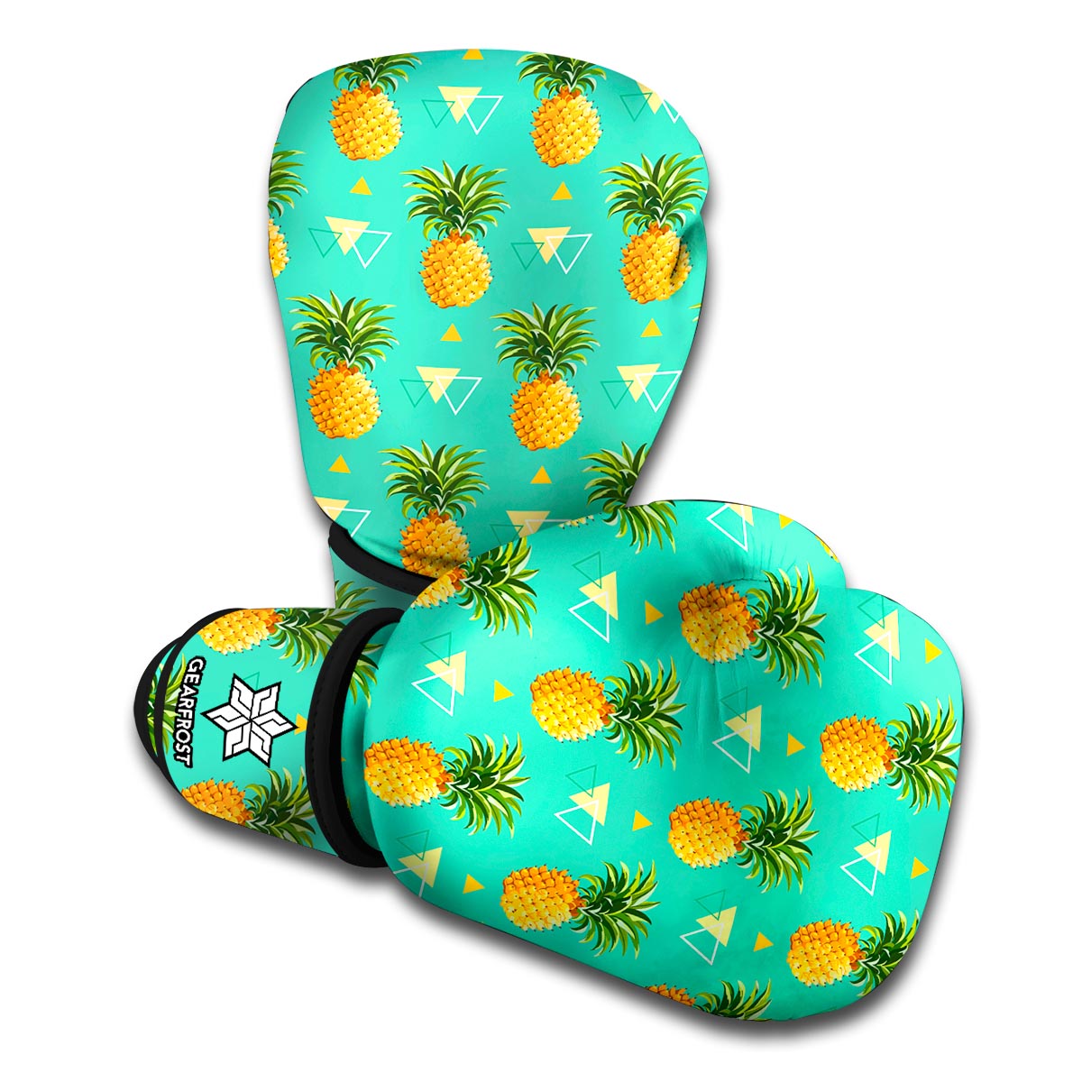 Geometric Pineapple Pattern Print Boxing Gloves