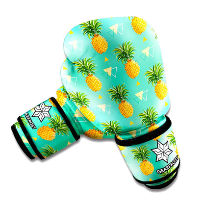 Geometric Pineapple Pattern Print Boxing Gloves