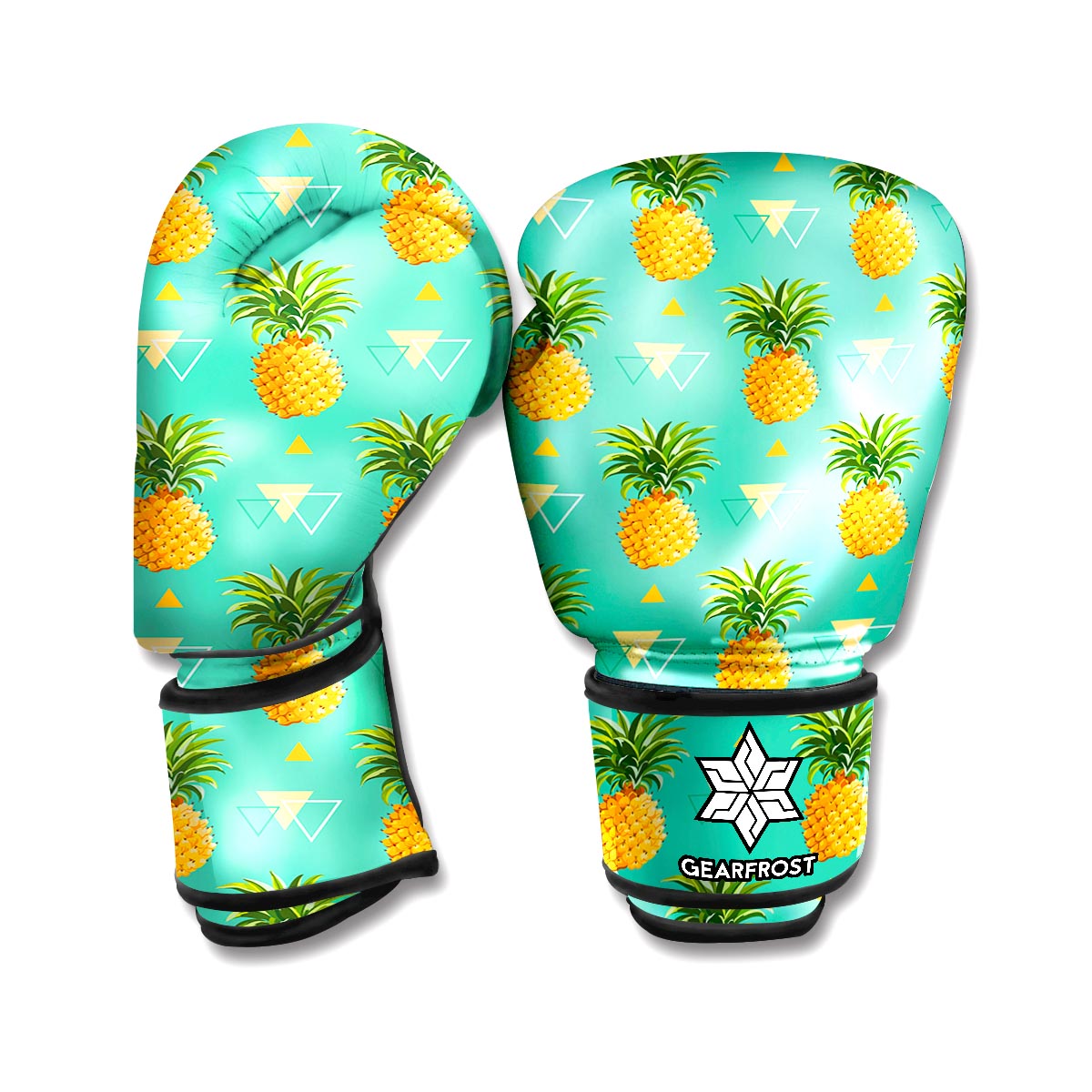 Geometric Pineapple Pattern Print Boxing Gloves