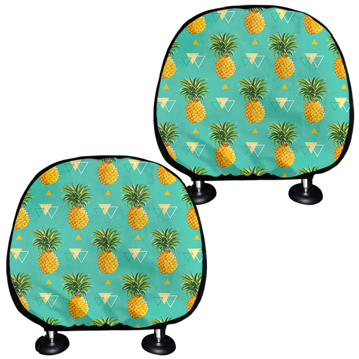 Geometric Pineapple Pattern Print Car Headrest Covers