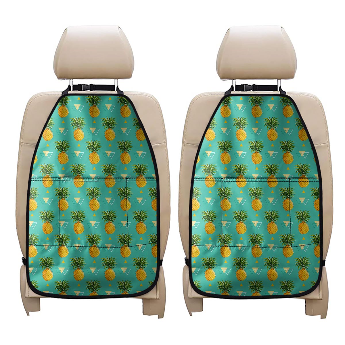 Geometric Pineapple Pattern Print Car Seat Organizers