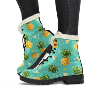 Geometric Pineapple Pattern Print Comfy Boots GearFrost