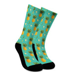 Geometric Pineapple Pattern Print Crew Socks