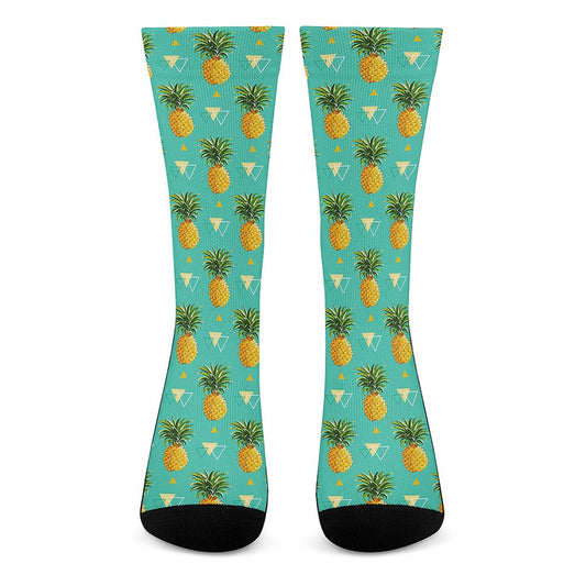Geometric Pineapple Pattern Print Crew Socks