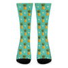 Geometric Pineapple Pattern Print Crew Socks