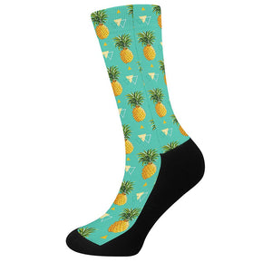 Geometric Pineapple Pattern Print Crew Socks