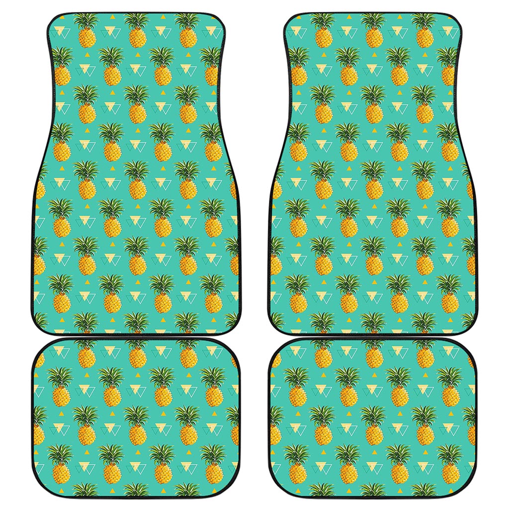 Geometric Pineapple Pattern Print Front and Back Car Floor Mats