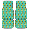 Geometric Pineapple Pattern Print Front and Back Car Floor Mats